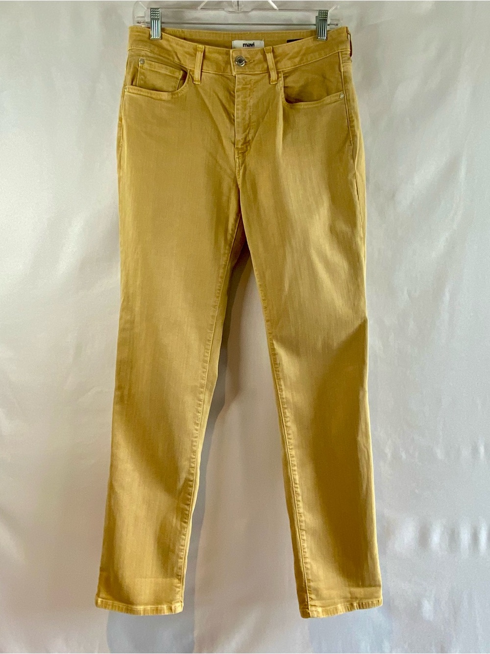 Mavi Kathleen High Waist Slim Boyfriend Yellow Stretch Jeans, Size 27